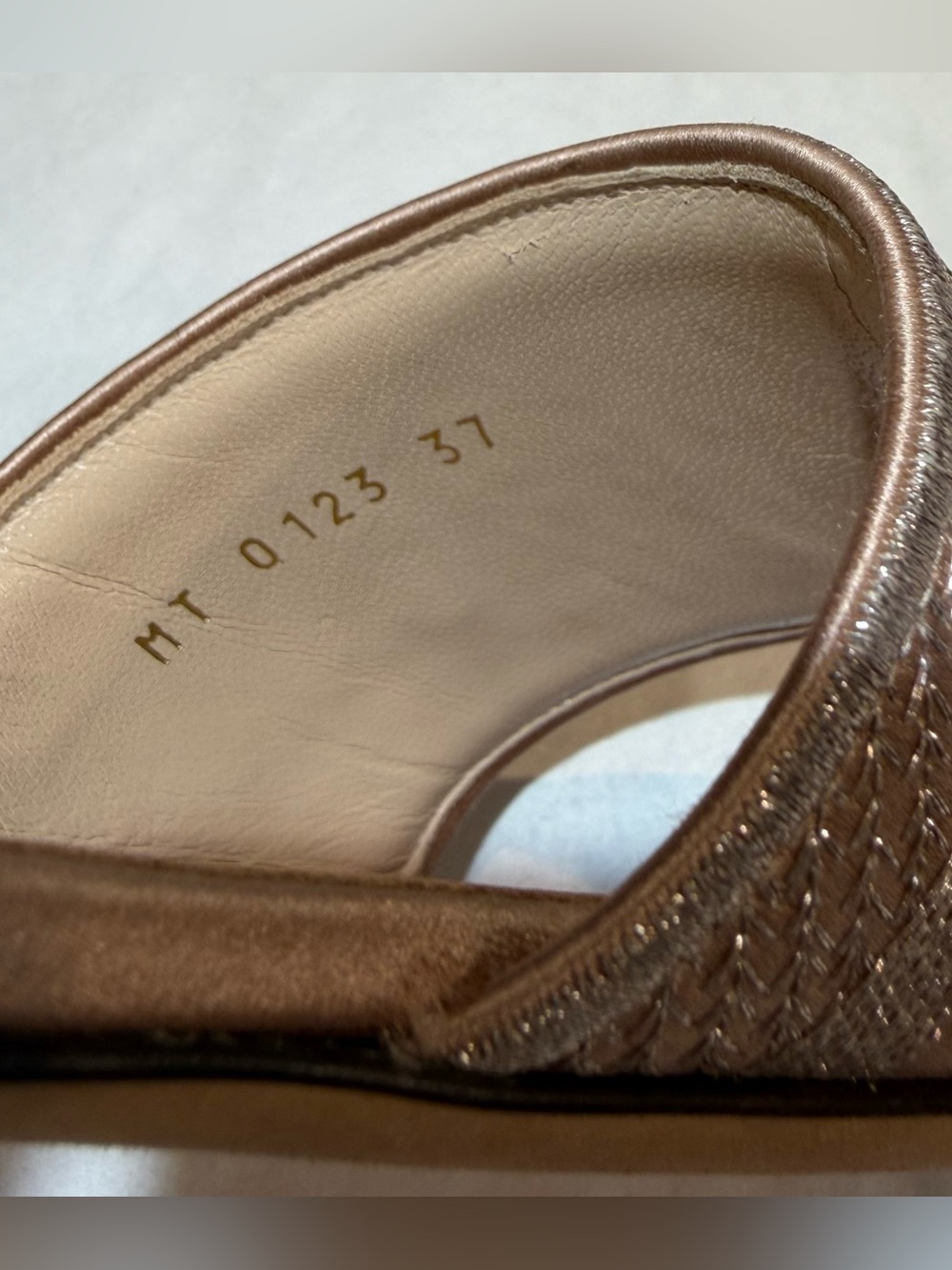 CHRISTIAN DIOR Lurex Embroidered Nude /Pink Sandal Slide Size 37 - Picture 8 of 10